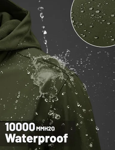 Miniatura 2 de TACVASEN Chaqueta Softshell para Hombre con Capucha Impermeable Abrigo Táctico de Vellón Abrigo de Invierno Rompevientos Chaquetas Ligeras