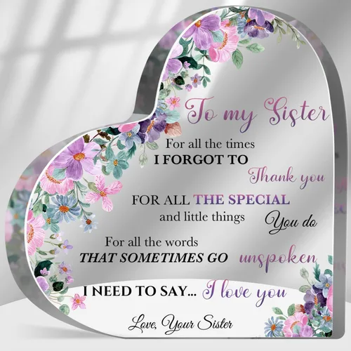 Regalo de agradecimiento para mujeres, regalos de hermana, regalo de amistad, recuerdo de acrílico para mujeres, hermana, mejores amigos, regalo de