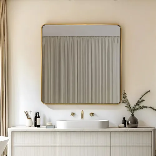 Miniatura 66 de ANDY STAR Espejo de baño negro de 24 x 30 pulgadas, espejos de tocador de baño negros para pared, espejo rectangular redondeado para fregadero