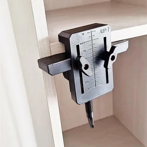 Miniatura 2 de Posicionador de instalación ajustable para puerta de gabinete, herramienta de plantilla de taladro para montaje en puerta de gabinete 2024, guía