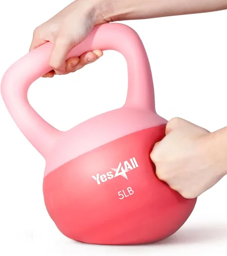 Miniatura 7 de Yes4All Pesa rusa suave, pesas rusas de entrenamiento de fuerza de PVC para mujeres, protección del suelo y silenciosa, mango ancho, pesas suaves