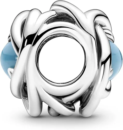 Miniatura 3 de PANDORA Charm de plata esterlina con cristal azul Capri, cristal