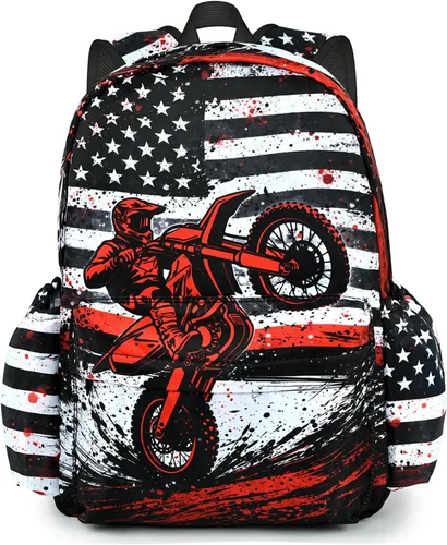 Miniatura 20 de Mochila de camuflaje vintage con bandera americana, bolsas de libros, ligeras, informales, para portátil, mochila de viaje para hombre y mujer