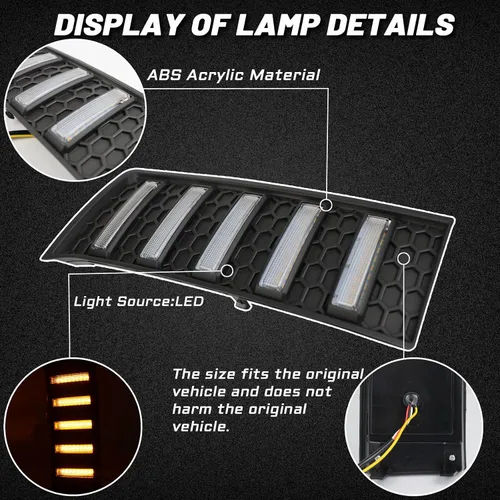 Miniatura 2 de Switchback - Lámpara LED antiniebla frontal blanca/ámbar de luz diurna, función de luz de señal de giro LED dinámica secuencial compatible