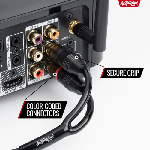 Miniatura 6 de Install Link Cable de audio RCA para subwoofer o cable estéreo, 2 canales, 12 pies