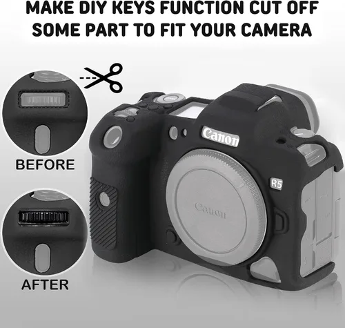 Miniatura 5 de Funda para cámara Canon R5 - Funda protectora de silicona para cámara réflex digital, jaula desmontable, a prueba de golpes, a prueba de polvo
