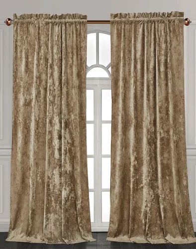 Miniatura 18 de Chezmoi Collection Lux - Juego de 2 paneles de cortinas de terciopelo triturado beige, 72 pulgadas de largo, para oscurecer la habitación, cortinas