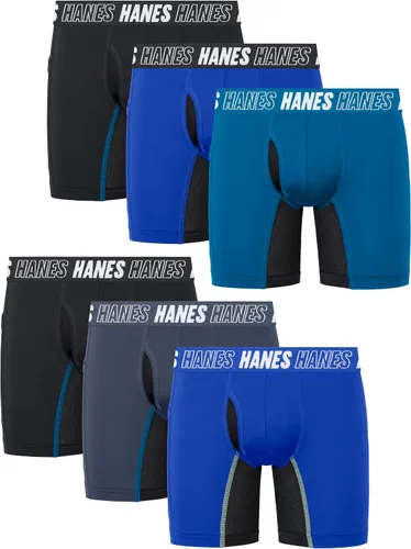 Miniatura 6 de Hanes Boys' Moves Underwear, Anti-chafe Boxer Briefs for Boys, 6-pack
