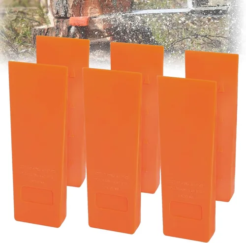 Miniatura 10 de Poweka Juego de cuñas para tala de árboles, paquete de 6 cuñas de árbol de ABS naranja de 5.5, 8 y 10 pulgadas, cuñas de división de madera