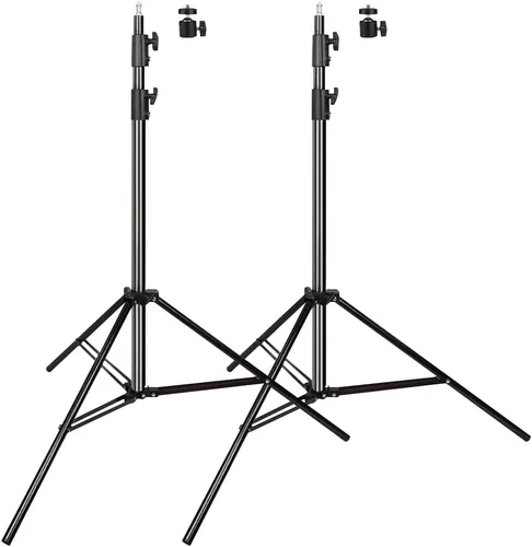Miniatura 10 de Soporte de luz de trípode de fotografía de acero inoxidable resistente, 9.19 pies/2.8m trípode de iluminación de estudio para speedlight, luz