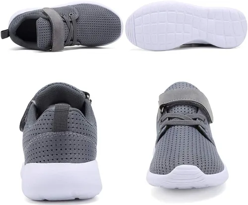 Miniatura 4 de TOEDNNQI - Tenis deportivos para niños y niñas, ligeros, transpirables, con correa, para correr, para bebéniño pequeñoniño grande