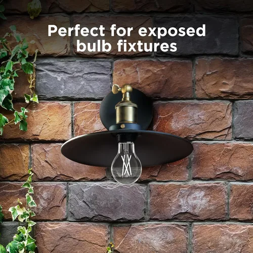 Miniatura 5 de Feit Electric Bombilla LED integrada con sensor de atardecer a amanecer, filamento transparente A19 con una bombilla de base media E26, equivalente