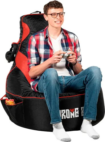 Miniatura 16 de Throne Boss Funda de Silla Puf Gamer para Niños con Respaldo Alto, Azul – Funda de Silla Gamer de Piso, Tela Fácil de Limpiar, Bolsillos Laterales
