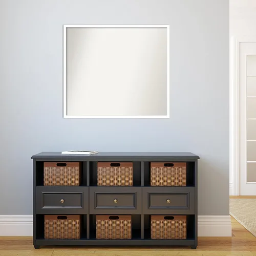 Miniatura 977 de Amanti Art Espejo de baño blanco para sobre el fregadero, 32 x 45 pulgadas, espejo de tocador rectangular blanco esbelto, marco de madera moderno
