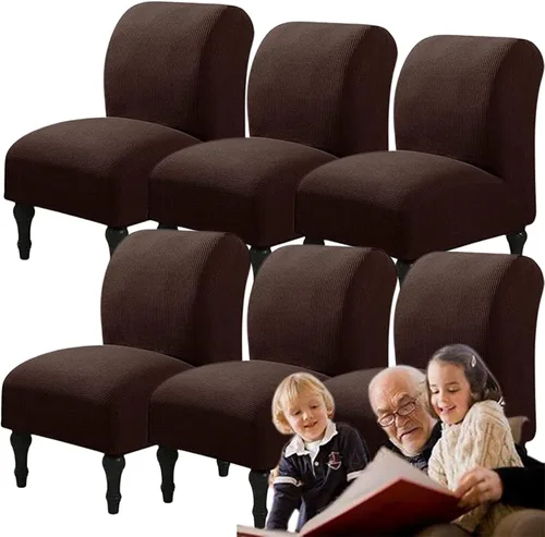 Miniatura 28 de Fundas elásticas para silla sin brazos, extraíbles y lavables, de elastano jacquard sin reposabrazos, protector de muebles para sala de estar, Verde