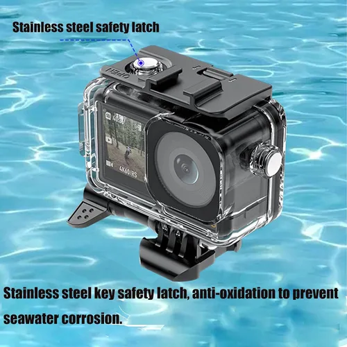 Miniatura 4 de Funda impermeable para DJI Osmo Action 4/Osmo Action 3 Cámara, 40M/131FT Submarino Buceo Carcasa protectora con soporte Carcasa impermeable Kit