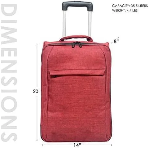 Miniatura 3 de Travigo Equipaje de mano plegable de 20", Rojo