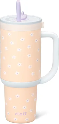 Miniatura 47 de Ello Oasis Botella de Agua de Acero Inoxidable de 30oz - Flower Quilt Colcha de flores