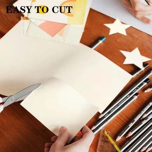 Miniatura 4 de Papel de dibujo artístico crema de 8.5" x 11" para pintura, construcción a granel, papel de manualidades de 80gsm para bocetos, garabatos y colorear