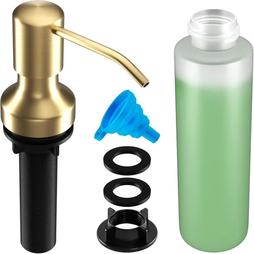 Miniatura 10 de Dispensador de jabón para fregadero de cocina, dispensador de jabón para fregadero de cocina con botella de 17 oz, recarga desde la parte superior