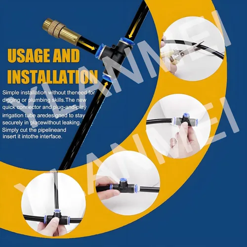 Miniatura 4 de 360° Curved Garden Automatic Irrigation System, Adjustable Nozzle, Water-Saving Design, Fogging Irrigation Kit, Quick Installation Drip Irrigation