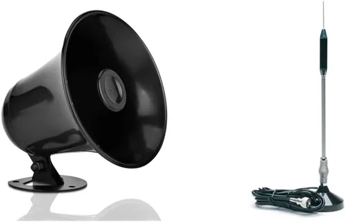 Altavoz de bocina de coche de trompeta al aire libre 5 "altavoz de bocina Pa y RoadPro (RP-711) 24" montaje imán kit de antena CB de acero inoxidable