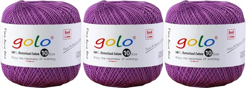 Miniatura 96 de Golo - Bolas de hilo para crochet de algodón tamaño 10, color algodón para crochet D-Fresa D078-fresa