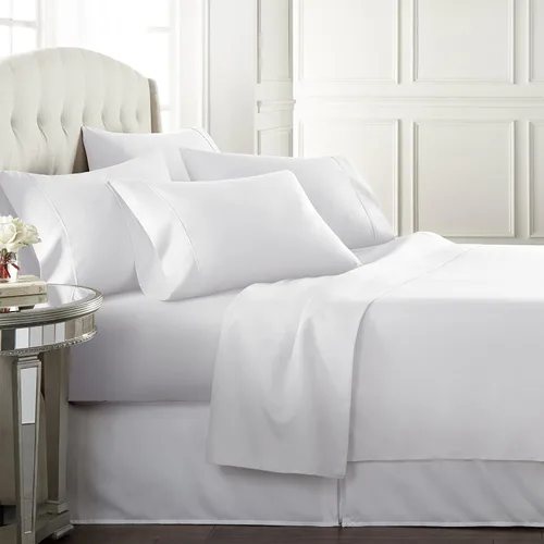 Danjor Linens - Juego de sábanas tamaño completo para adolescentes, sábanas premium de hotel con 4 fundas de almohada, microfibra cepillada ligera
