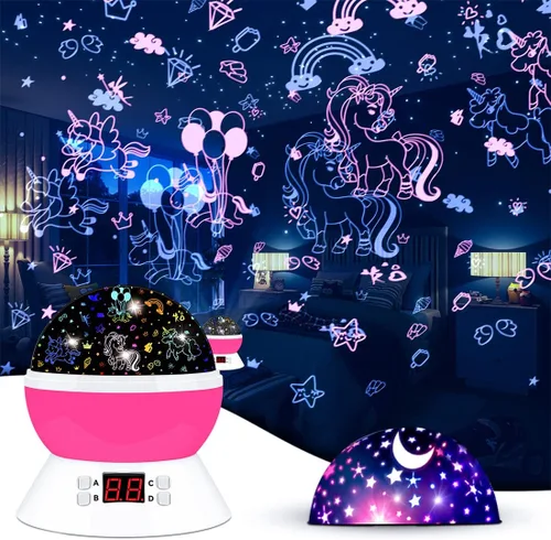 Miniatura 11 de MOKOQI Proyector de luz nocturna de dinosaurio para niños, juguetes para habitación de niños, rotación de 360 grados con luz de proyección