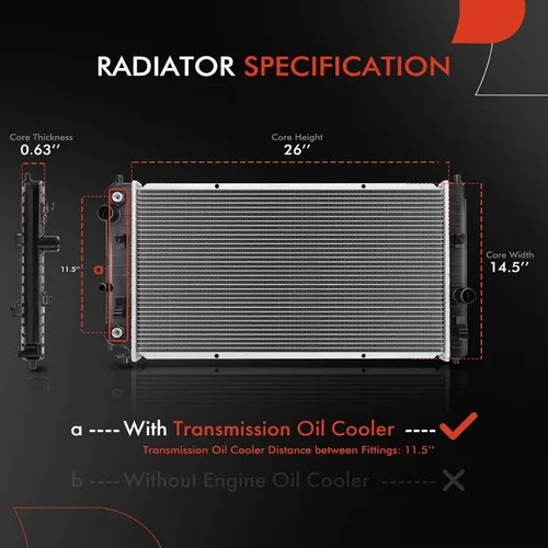 Miniatura 2 de A-Premium Radiador de refrigerante de motor con Trans. Enfriador de aceite compatible con Chevrolet Malibu 1997-2003 y Oldsmobile Alero 1999-2004