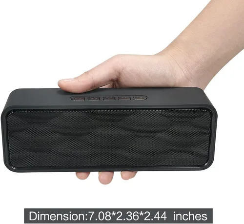 Miniatura 3 de Altavoz Bluetooth inalámbrico con ranura para tarjeta AUX/USB/TF, altavoz estéreo portátil para exteriores con audio HD, graves mejorados, Negro