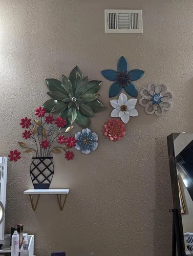 WTXRHW Arte de pared de metal para decoración de pared de acero, maceta de montaje en pared, maceta personalizada de metal 3D, decoración de pared