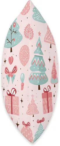 Miniatura 2 de Blush Pink Holiday Cheer Co. Almohada con patrón navideño de árbol de Navidad, color rosa pastel y verde salvia, 16 x 16 pulgadas, multicolor