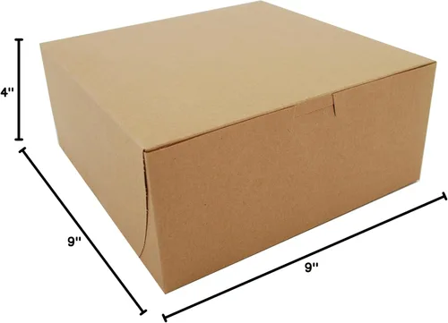 Miniatura 8 de Southern Champion Tray 0961K - Caja de panadería de cartón kraft sin bloqueo de ventana, 9 pulgadas de largo x 9 pulgadas de ancho x 4 pulgadas