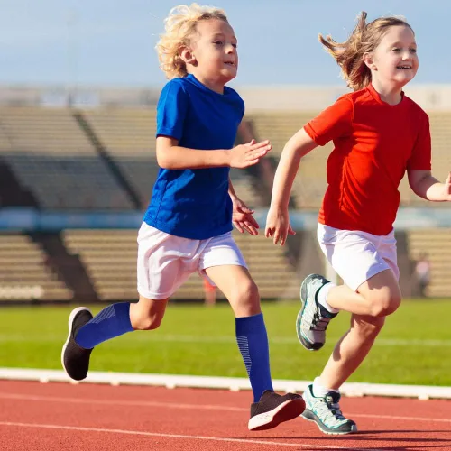 Miniatura 6 de Calcetines deportivos de fútbol para niños 2 pares de calcetines altos hasta la rodilla para niños y niñas talla de zapato 3-65 edades de 6-12 años