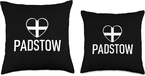 Miniatura 3 de I Love Padstow Cornwall Flag Heart Saint Piran Cornish Throw Pillow