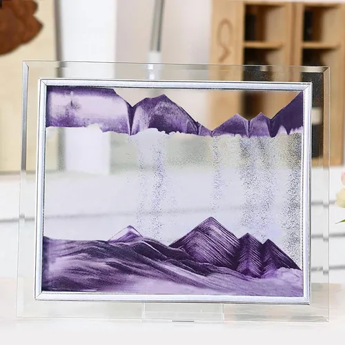 Miniatura 8 de Imágenes de arte en arena, pintura de arena movediza, decoración de sala de estar, escritorio 3D, paisaje natural, imagen de arena fluida con base
