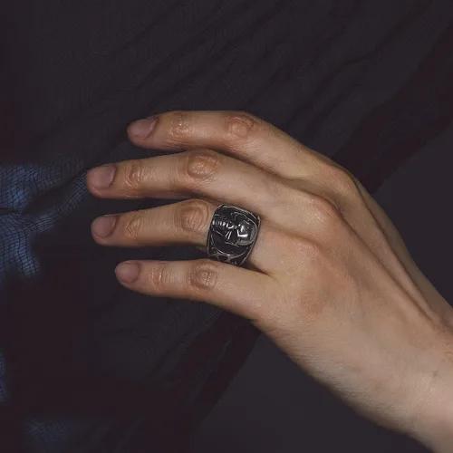Miniatura 9 de Bandmax Anillos de calavera para hombre, de acero inoxidable, anillos de esqueleto de calavera para hombres y mujeres, anillos góticos punk