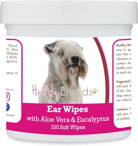 Miniatura 60 de Healthy Breeds Pastor alemán, silla de montar, toallitas de limpieza de oídos con aloe y eucalipto para perros, 100