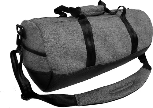 Miniatura 2 de Smassy Bolsa de gimnasio de neopreno duradera con parte inferior de cuero vegano, bolsa deportiva grande con correa ajustable para el hombro