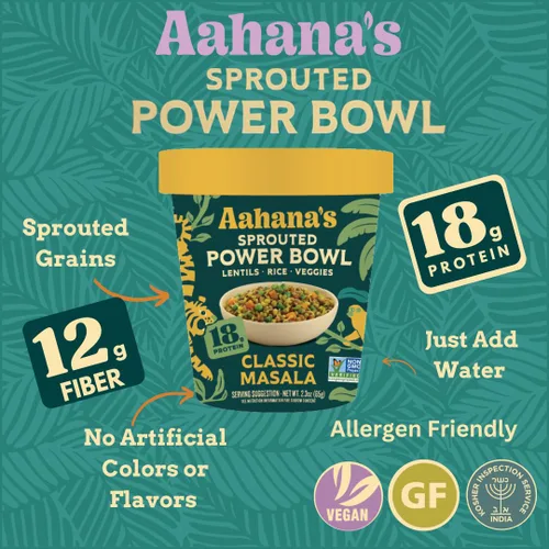 Miniatura 6 de Aahana's Bombay Masala - Cuenco de arroz y lentejas Kitchari, comidas veganas, sin gluten, Kosher, a base de plantas, comidas listas para comer