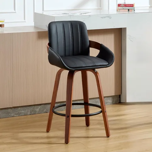 VipDesk - Taburetes de bar giratorios, taburetes de bar de 26" de altura de mostrador con respaldo y brazos, sillas de bar tapizadas modernas de