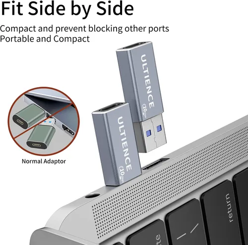 Miniatura 6 de Adaptador USB a USB C de doble cara de 10 Gbps, adaptador tipo C hembra a USB 3.2 macho, carga rápida de 60 W para iPhone 16 15 14 Plus Pro Max