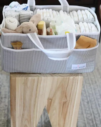 Miniatura 9 de Lily Miles Organizador de pañales para bebé, cesta de regalo para baby shower para niños o niñas recién nacidos, artículos imprescindibles