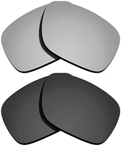 Lentes de repuesto para Oakley Holbrook XL OO9417 - Revestimiento de espejo negro y plateado, Revestimiento espejo negro y plateado