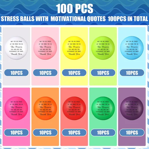 Miniatura 4 de 100 bolas de agradecimiento para aliviar la ansiedad, juguetes para adultos, empleados, compañeros de trabajo, maestros, jubilación, 100