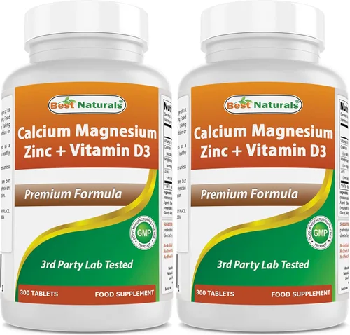 Miniatura 7 de Best Naturals Calcio y magnesio zinc con vitamina D3, 300 tabletas - Calcio 1000 mg, magnesio 400 mg, zinc 25 mg y D3 600 UI por porción (3 tabletas)