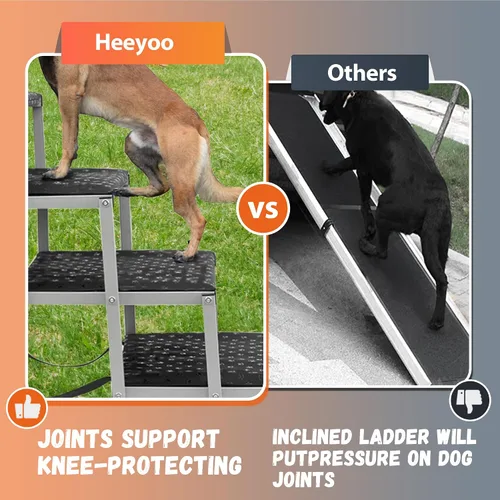 Miniatura 5 de Rampas para perros grandes – Escalones portátiles para perros para automóviles y SUV, camiones, escaleras ligeras antideslizantes para perros que