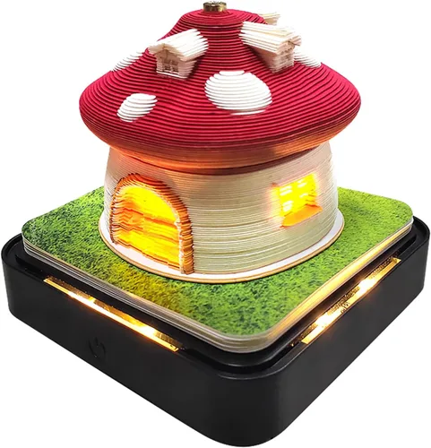 Miniatura 10 de Calendario de piezas de tiempo 3D, bloc de notas 2026, arte de papel 3D, casa de árbol verde, calendario de escritorio creativo, bloc de notas