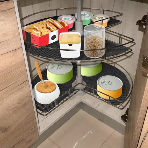 Miniatura 3 de Frienda Lazy Susan - 2 revestimientos para estantes, no adhesivos, antideslizantes para gabinetes de cocina, refrigerador, despensa, fregadero